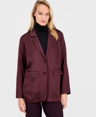 Women's Satin Notch Collar Blazer