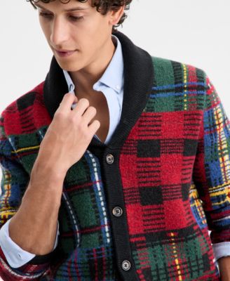Men's Holiday Blocked Shawl Sweater, Macy's Exclusive 