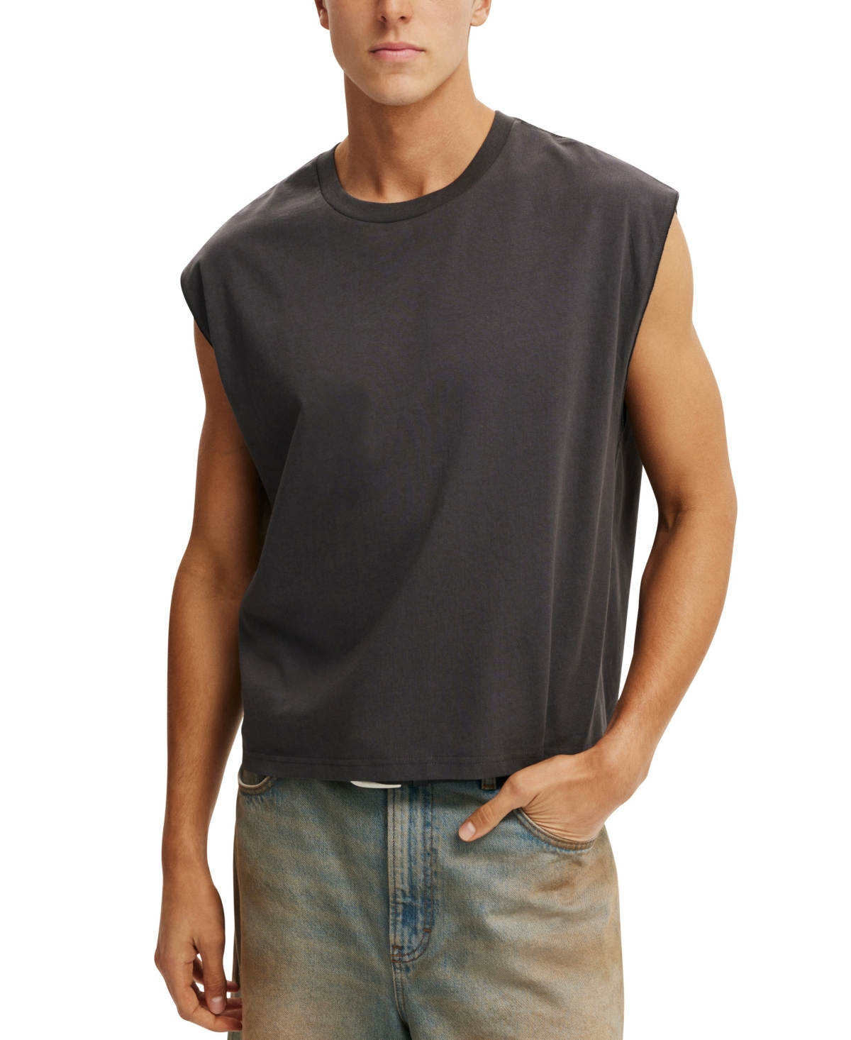 Cotton On Men's Cropped Fit Muscle T-Shirt