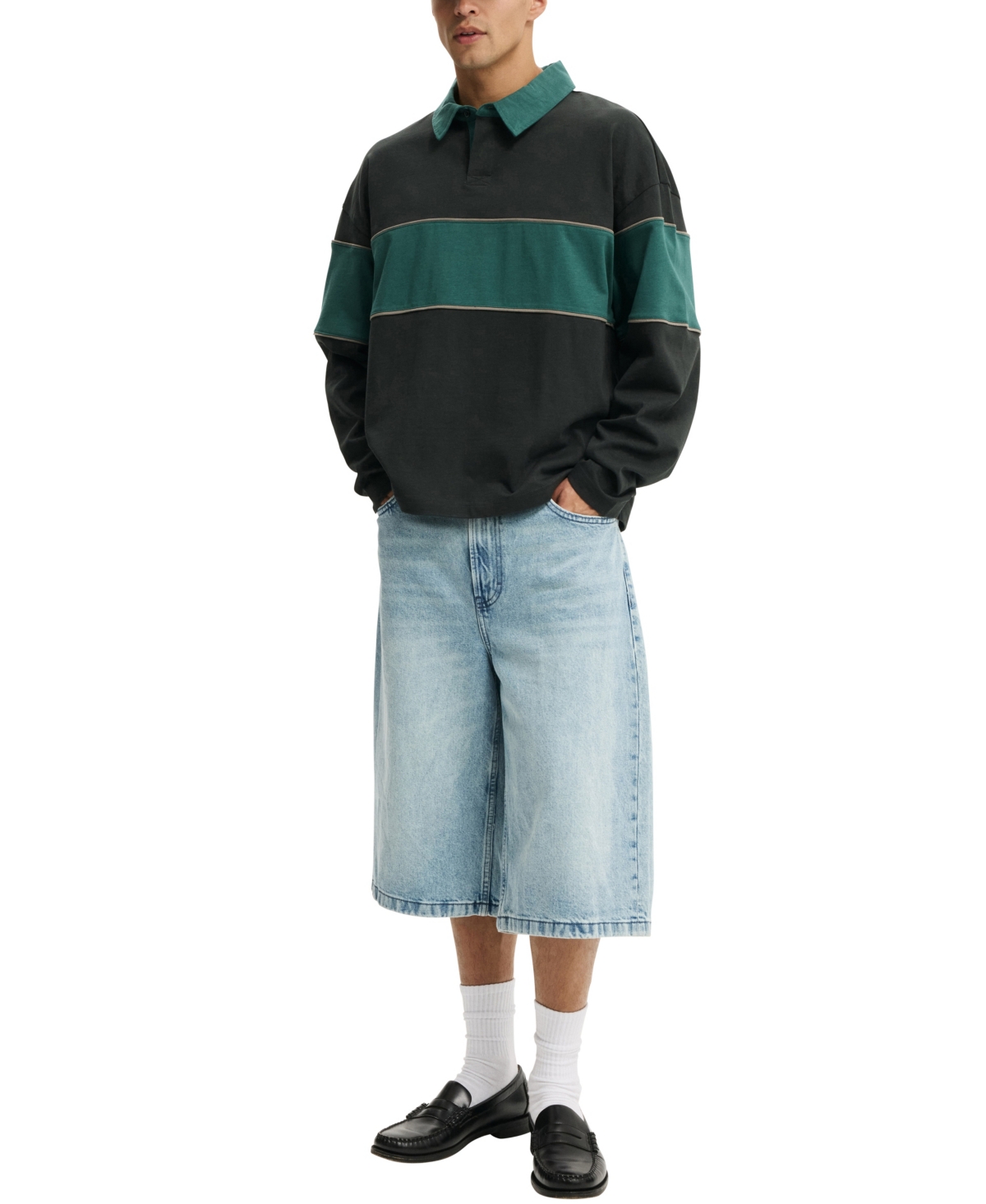 Cotton On Men's Cropped Fit Rugby Shirt