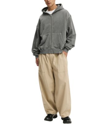 Men's Cropped Zip Up Hoodie