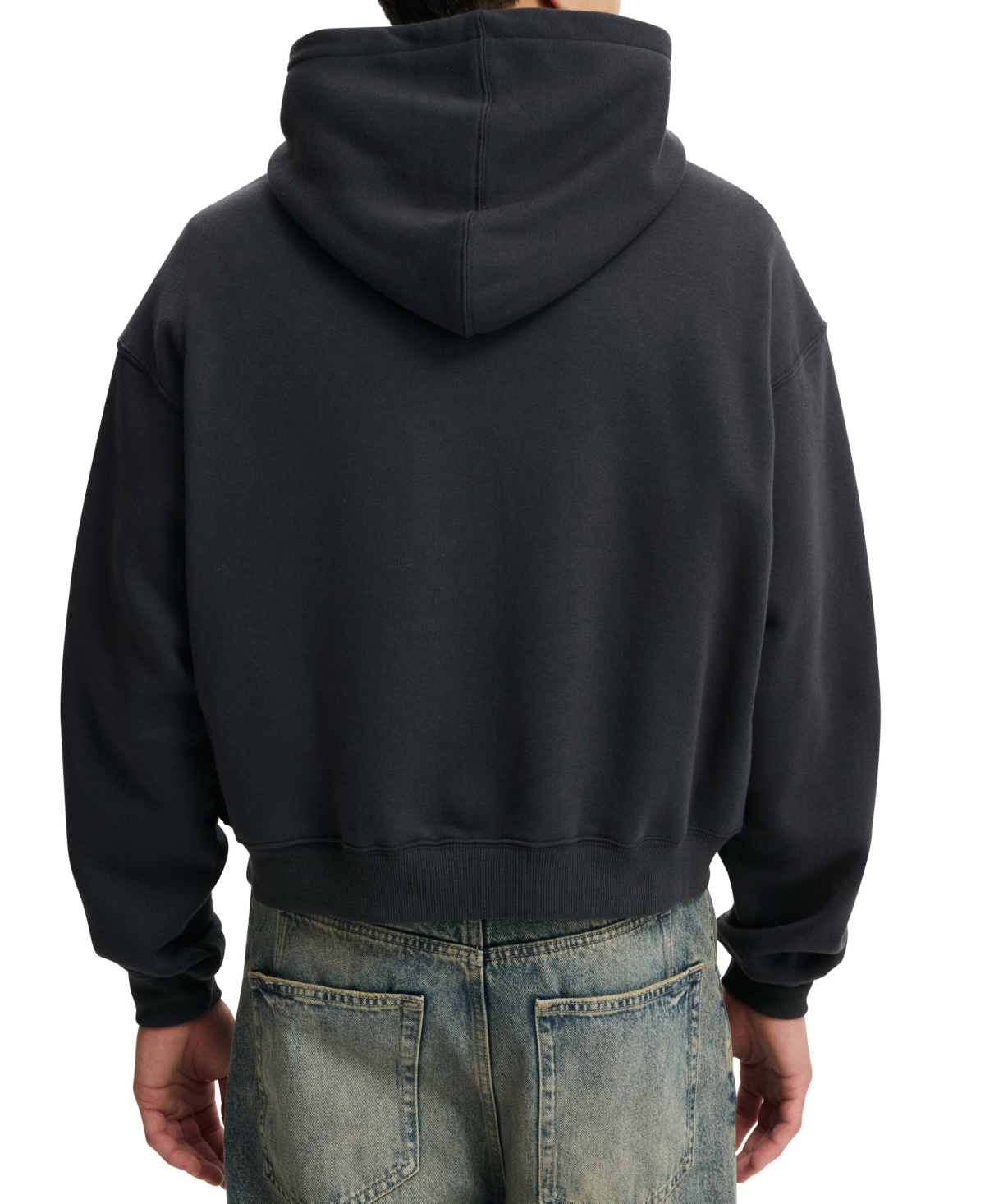 Cotton On Men's Cropped Zip Up Hoodie