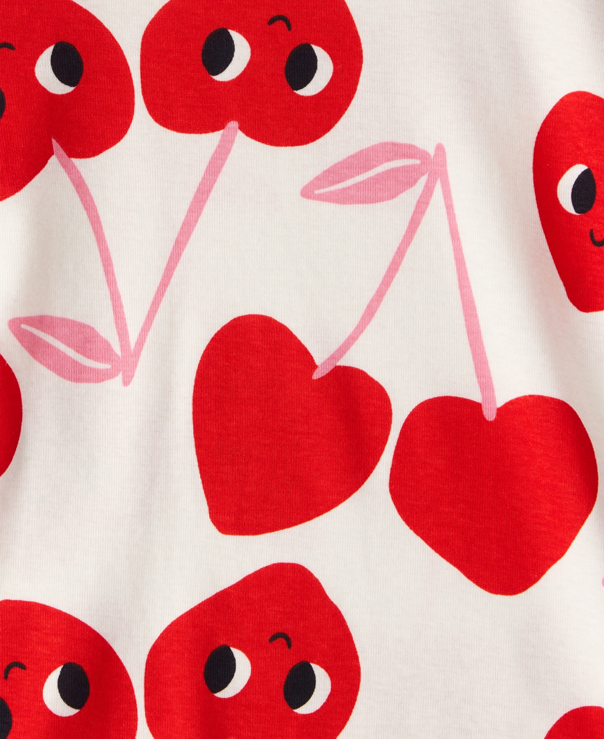 Carter's Baby Girls 4-Piece Cherry and Heart Print Top Pants Pajama Set