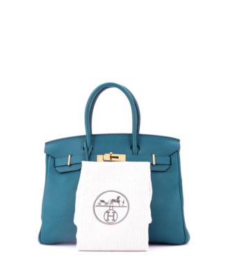 Birkin 30 Handbag Blue Togo with Gold Hardware