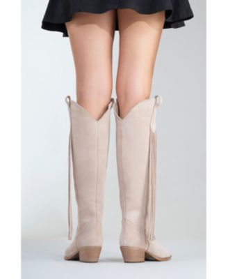 Rios Leather Fringe Knee High Boot (Women