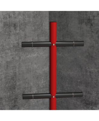 Olympic Weight Plate Rack with 4 Wheels and 6 Fasten Clamps,