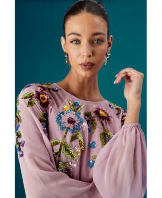 Women's Embellished Sequin Midi Dress