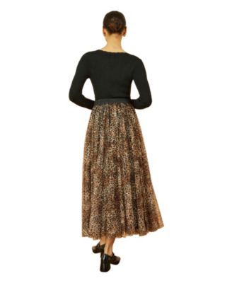 Women's Mesh Heart Print Tulle Skirt