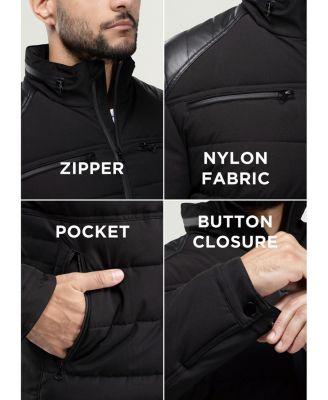 Men's Puffer Jacket With PU Shoulder
