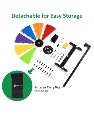 24" DIY Modular Prize Wheel Spinning Game Tabletop 12 Slots Dry Erase for Carnival Spinner Game Events School