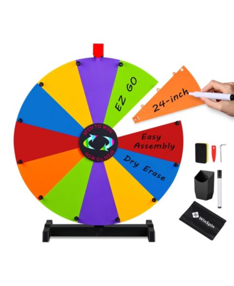 Детская настольная игра WinSpin 24" Modular Dry Erase Prize Wheel Spinning Game, от 14 лет, цвет: Natrual