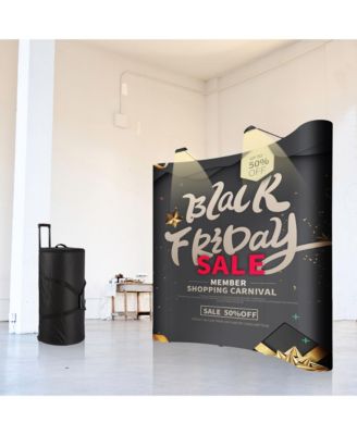 InstaHibit 10x8 Ft Pop Up Backdrop Booth Stand w/ 33"x79" Roll Up Banner Stand