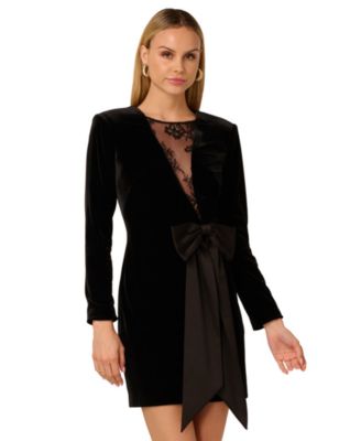Adrianna - Papell Women's Bow Detail Long Sleeve Mini Dress