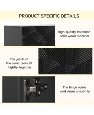 Modern 4-Door Sideboard Buffet Cabinet - Black, 59"