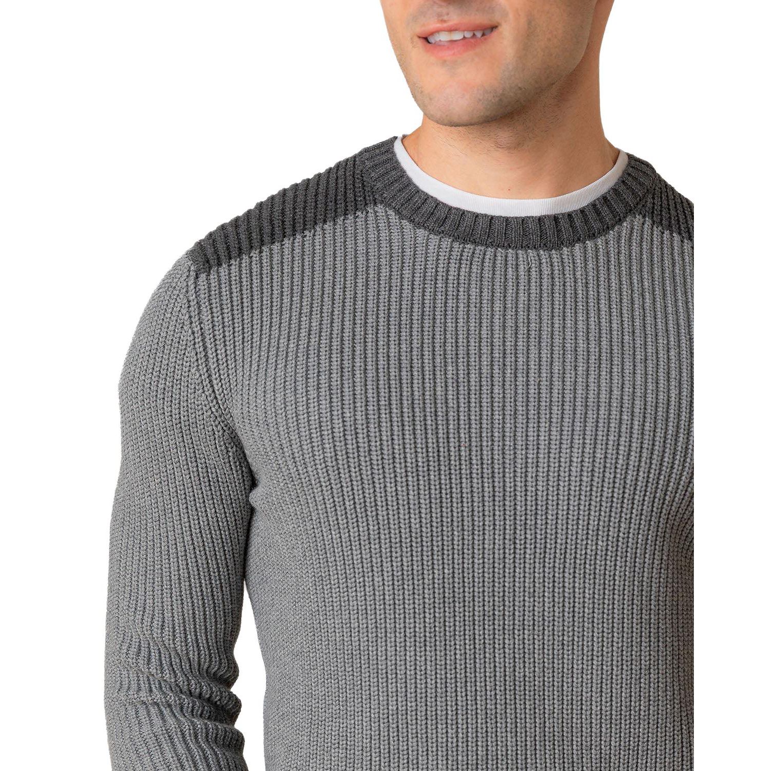 Men's Hope and Henry Organic Crew Neck Shoulder Detail Sweater