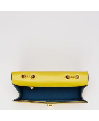 Leather Crossbody Purse Shoulder Bag  with Gold Chain Strap Evening Clutch Style