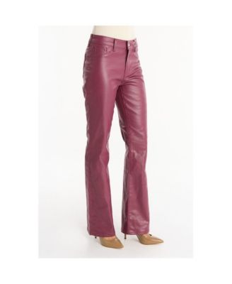 Women's Aria Coated Flare Jean - Merlot
