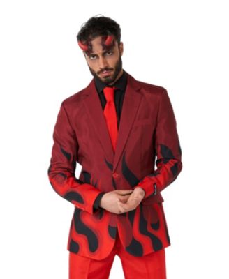 Men's Devil Costume - Slim Fit Suit - Red and Black