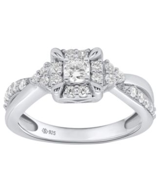 Forever Grown Diamonds - Diamond Ring (1/2 ct. t.w.) in Sterling Silver White Rhodium