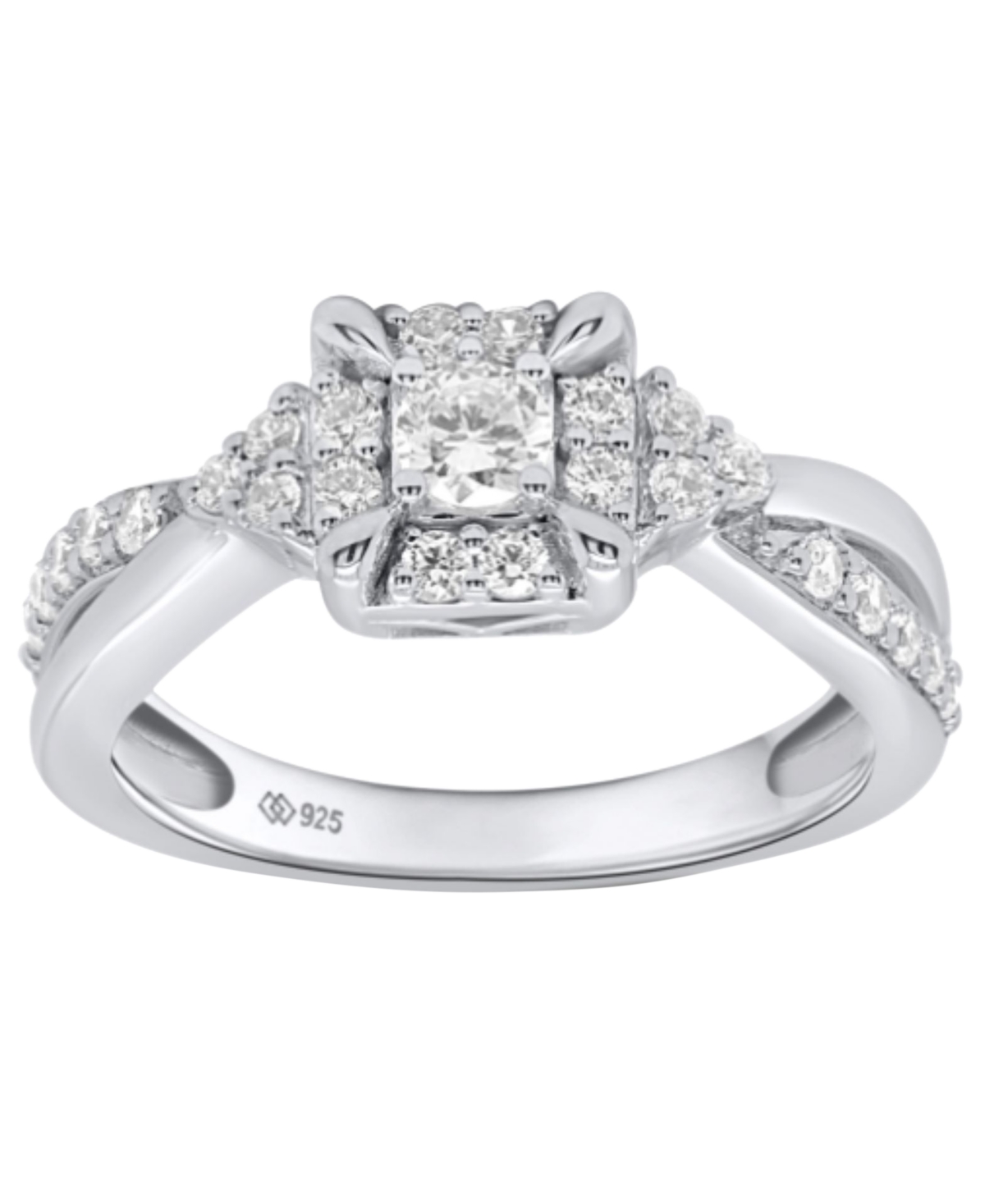 Forever Grown Diamonds Diamond Ring (1/2 Ct. T.w.) In Sterling Silver White Rhodium In Metallic