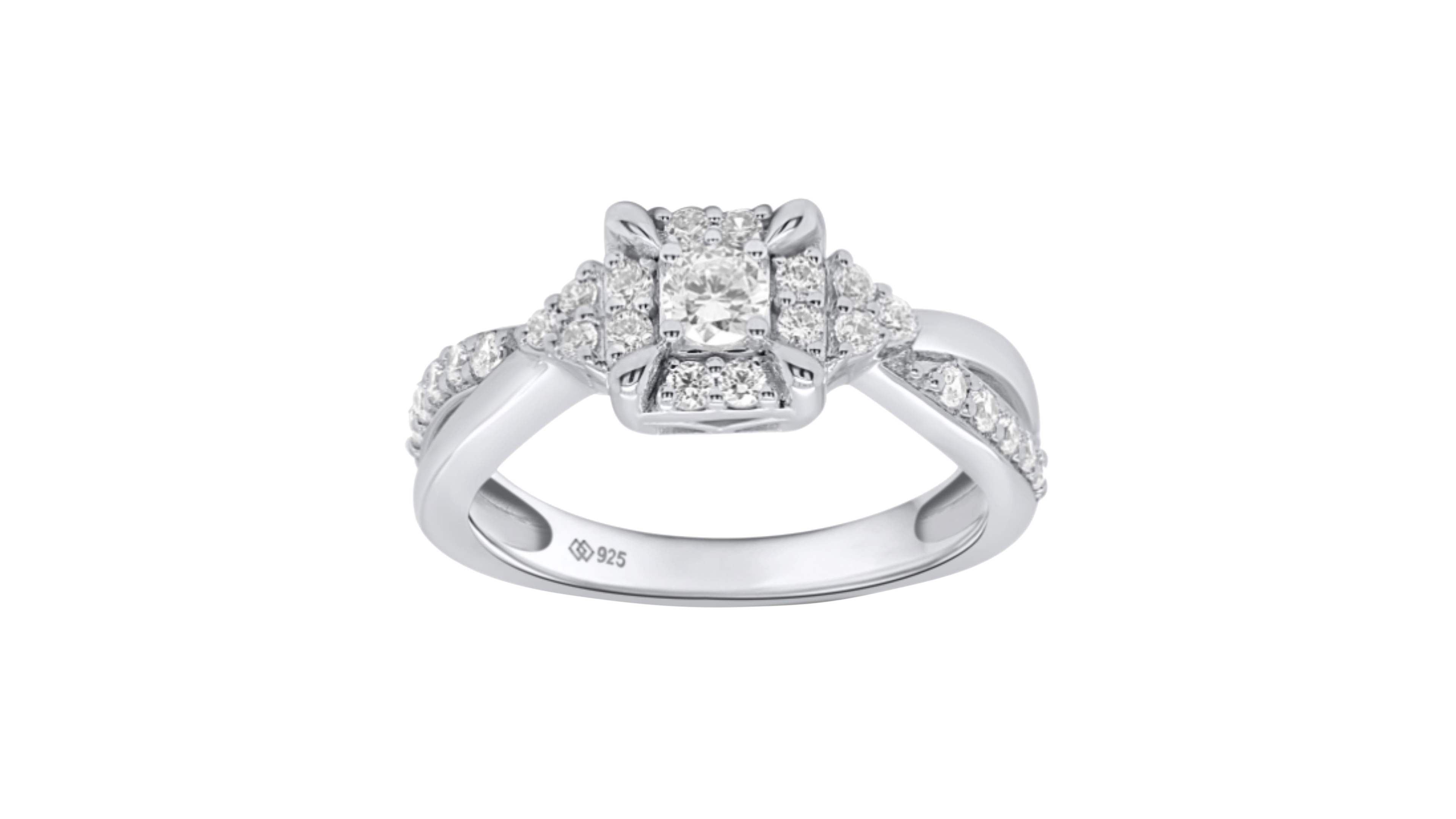 Forever Grown Diamonds Diamond Ring (1/2 ct. t.w.) Sterling Silver White Rhodium