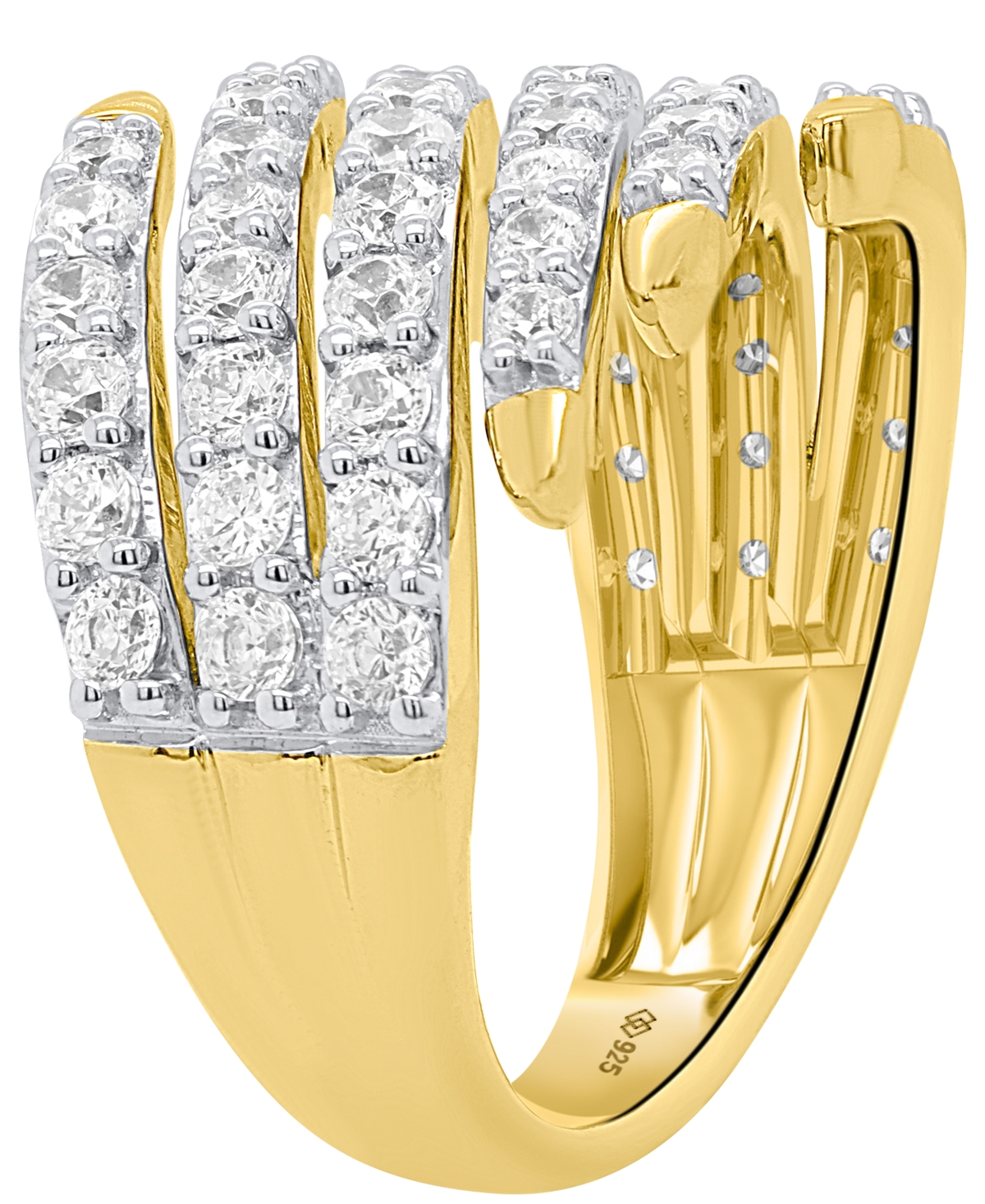 Forever Grown Diamonds Lab-Grown Diamond Ring (2.ct. t.w.) 14K Gold Plated Sterling Silver