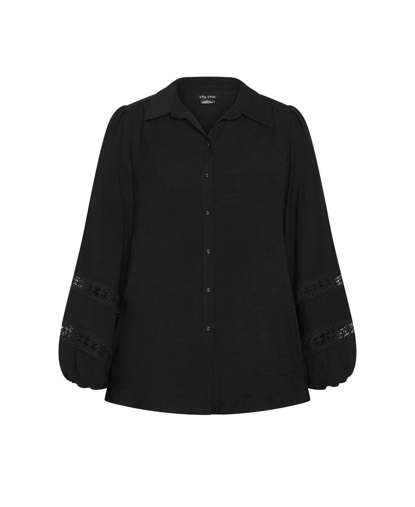 Женская рубашка CITY CHIC Plus Size Deanna, цвет: Чёрный — фото 4