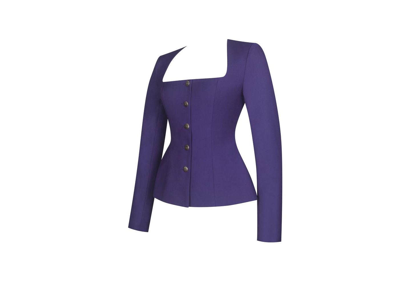 Женский пиджак Miss Circle Skyla Indigo Square Neckline Peplum Blazer, цвет: Тёмно-синий — фото 6