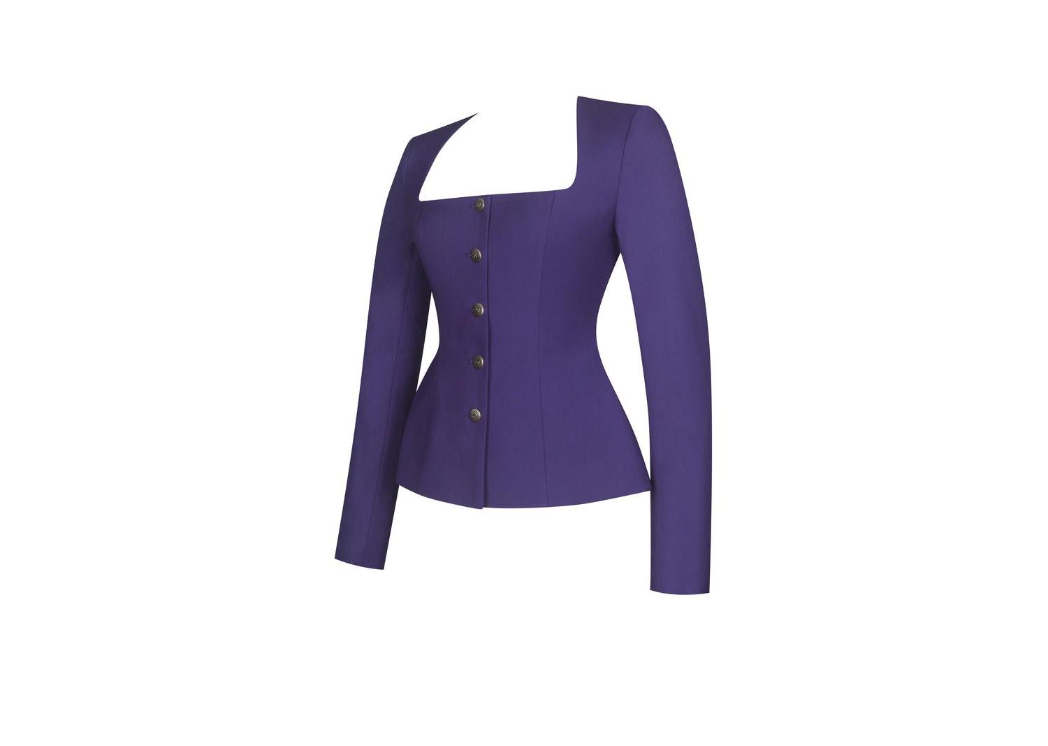 Women's Skyla Indigo Square Neckline Peplum Blazer