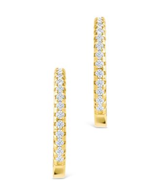 Sterling Silver Thin Bezel Statement Hoops