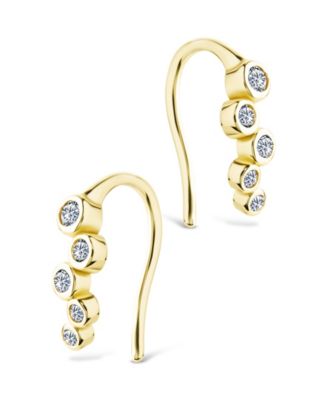 Sterling Silver Talia CZ Bezel Crawler Earrings