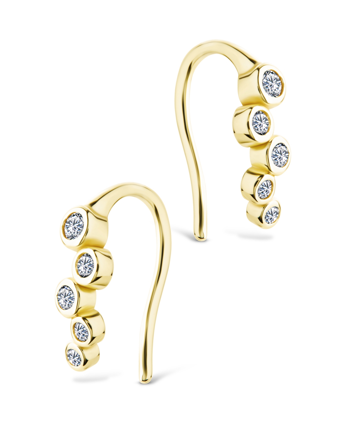 Sterling Forever Silver Talia Cz Bezel Crawler Earrings