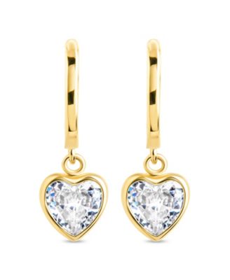 Sterling Silver Lizzy CZ Heart Drop Earrings