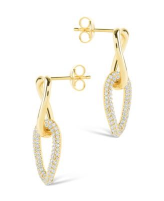 Sterling Silver Taissa CZ Chain Link Studs