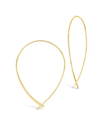 Metal-tone Delicate Threader Hoop Earrings