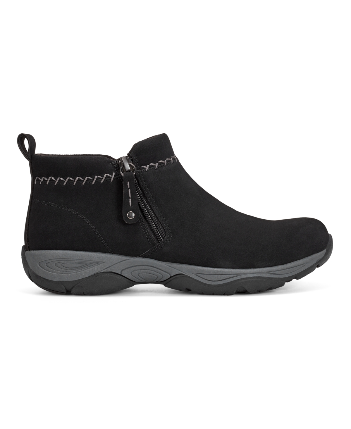 Easy Spirit Seepic Womens Leather Side Zipper Booties In Black