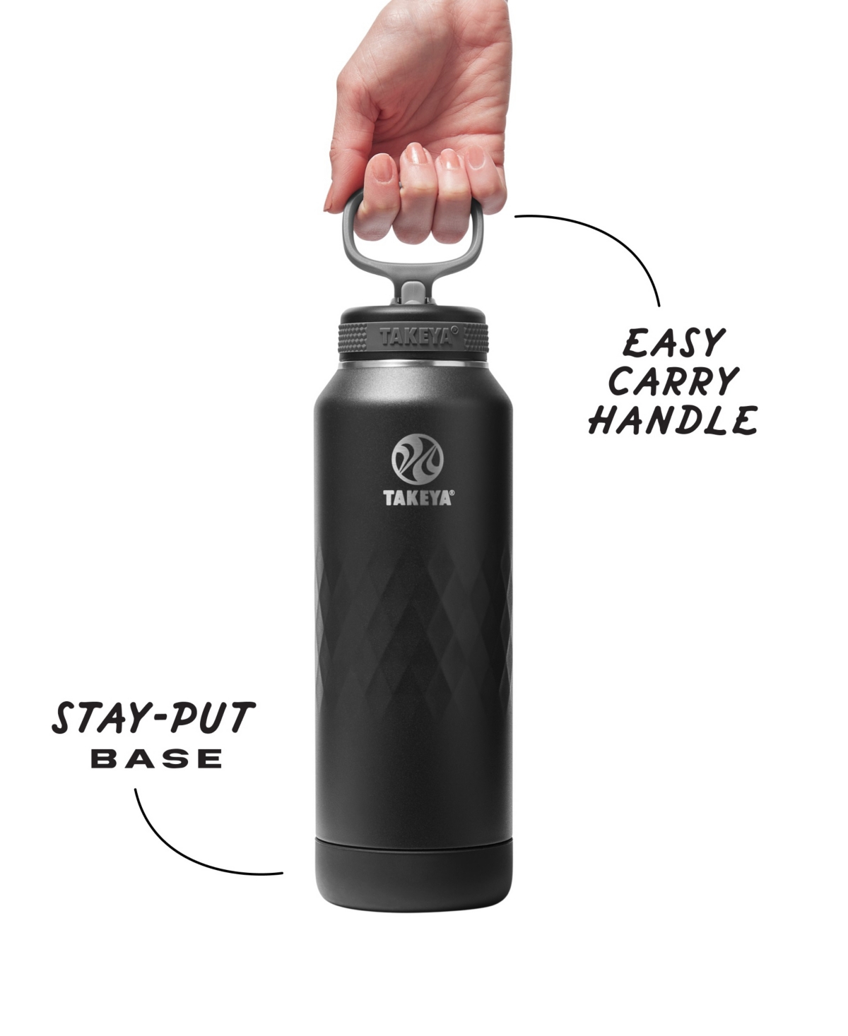 Takeya Sport 40 Oz. Triple-insulated Water Bottle With Straw Lid In Black