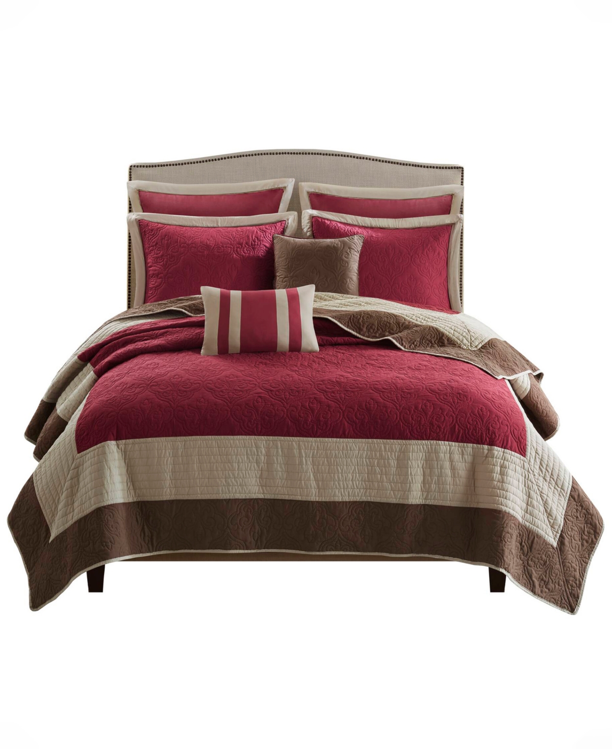 Madison Park Attingham 7-pc. Quilt Set, King/california King In Red