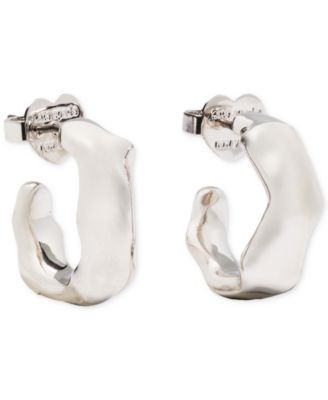 kate spade new york - Silver-Tone Molten Hoop Earrings