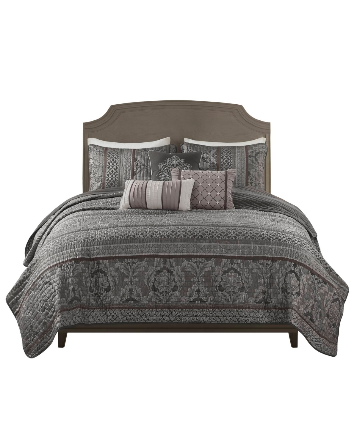 Madison Park Bellagio 6-pc. Quilt Set, King In Gray