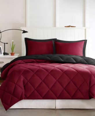 Larkspur Reversible Microfiber Down Alternative 3-Pc. Comforter Set, Full/Queen