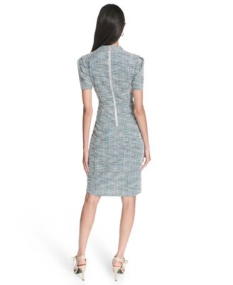 Women's Plaid Sheath Short Sleeve Dress