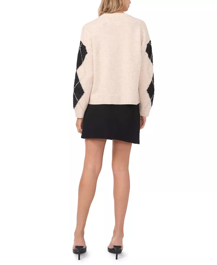 Women's Crewneck Argyle Long-Sleeve Sweater - thumbnail 4