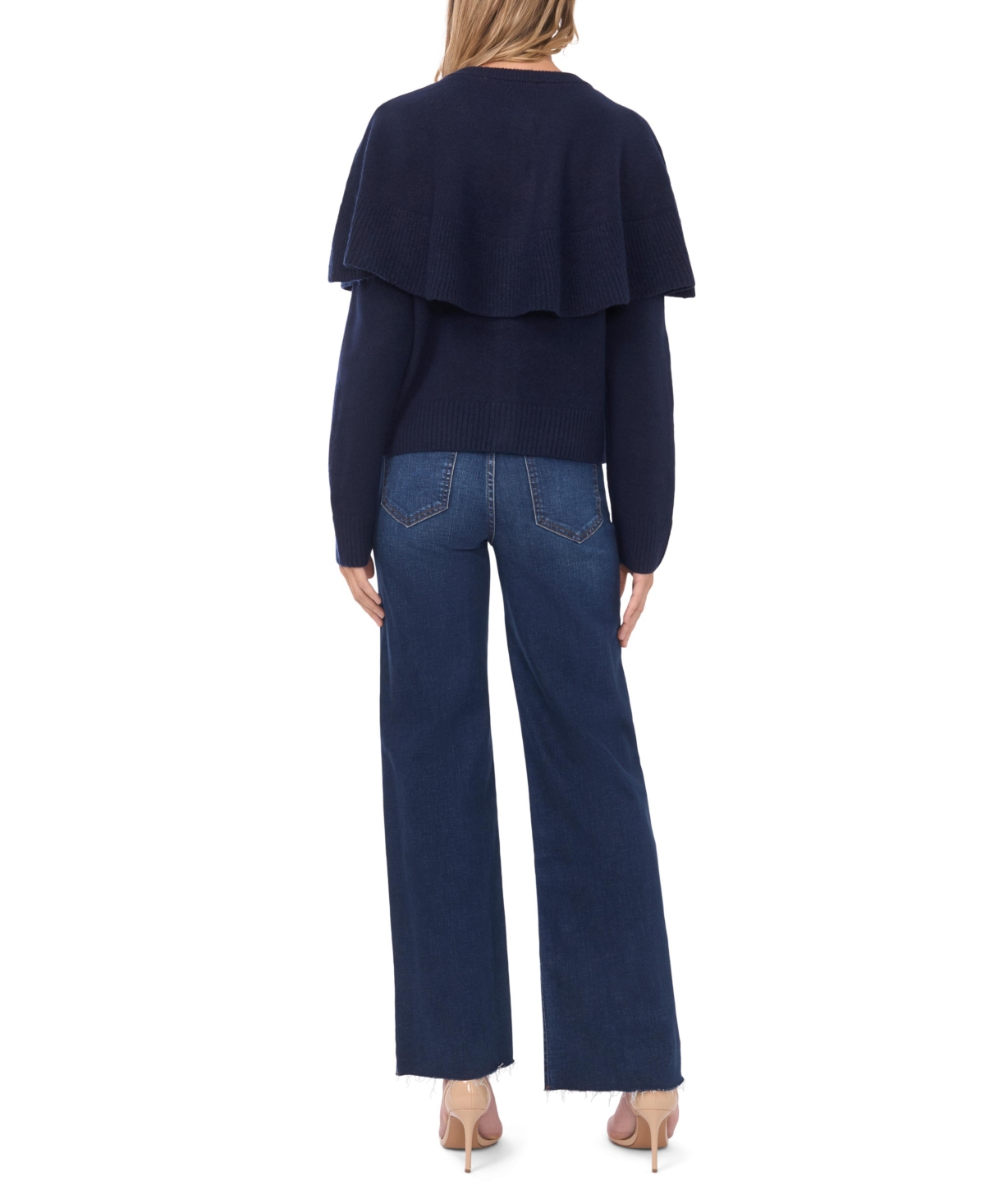 Vince Camuto Cape Detail Cardigan In Blue