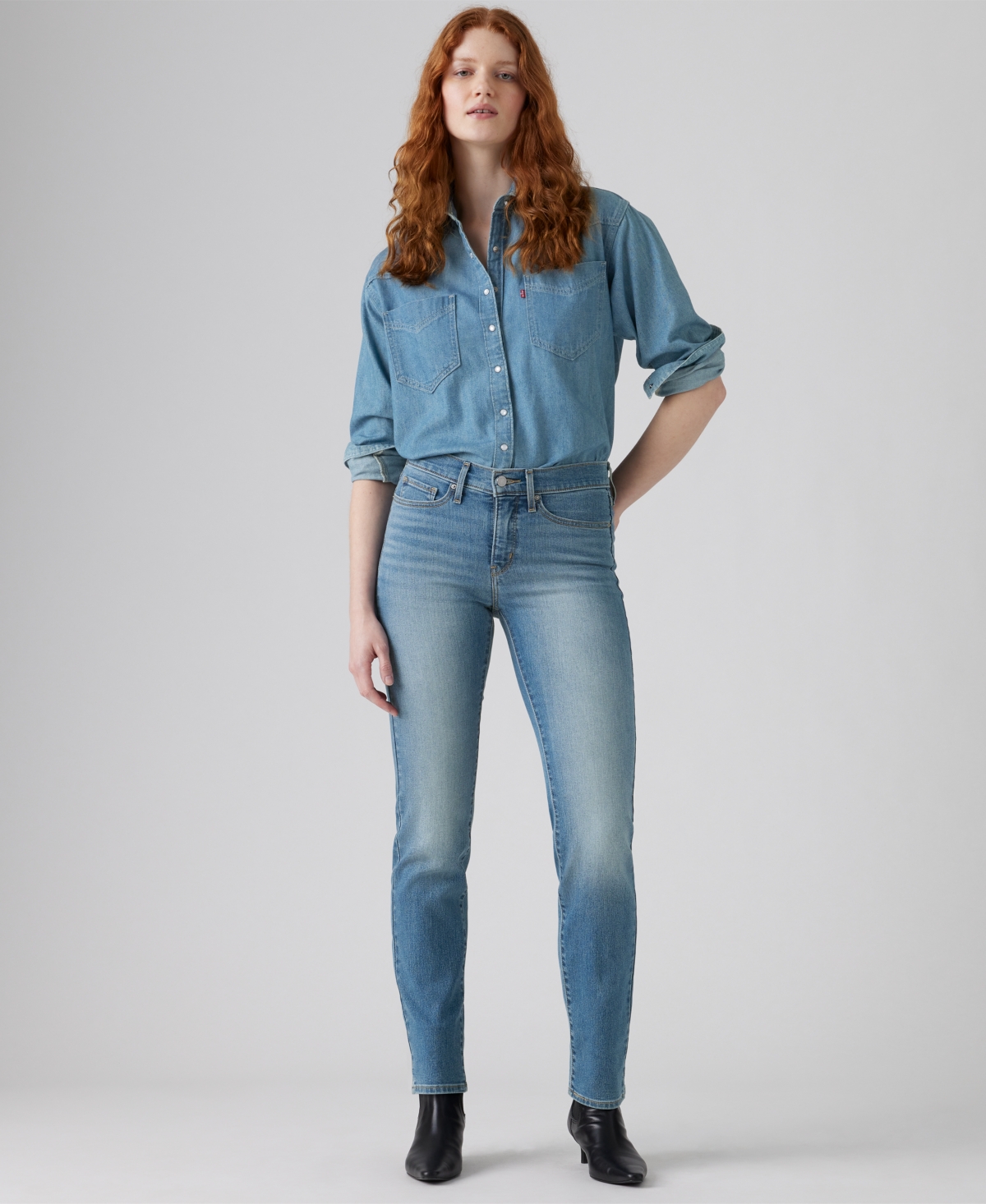 Levi's Women's 314 Shaping Straight Mid Rise Jeans In Blue