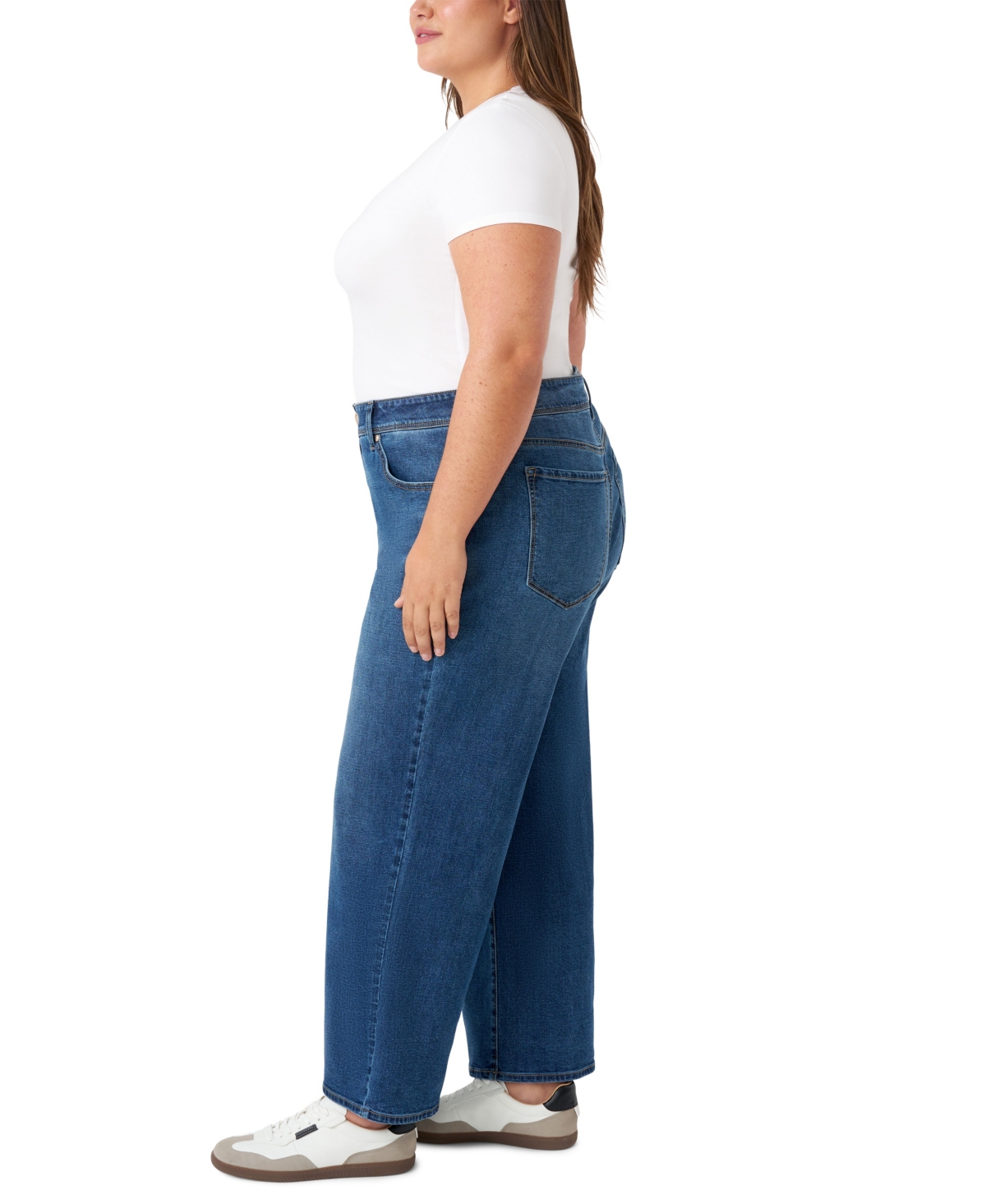 Seven7 Plus Size Loose Sneaker Jeans In Blue