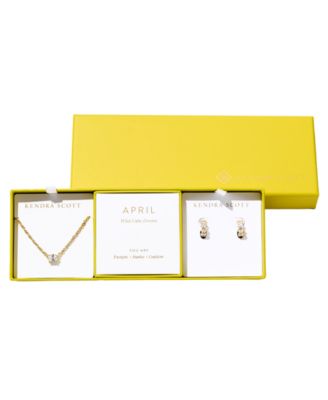 2-Piece Cubic Zirconia Cailin Pendant Necklace and Huggie Earrings Gift Set