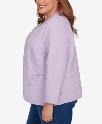 Plus Size Hilton Head Floral Quilted Patchwork Jacket