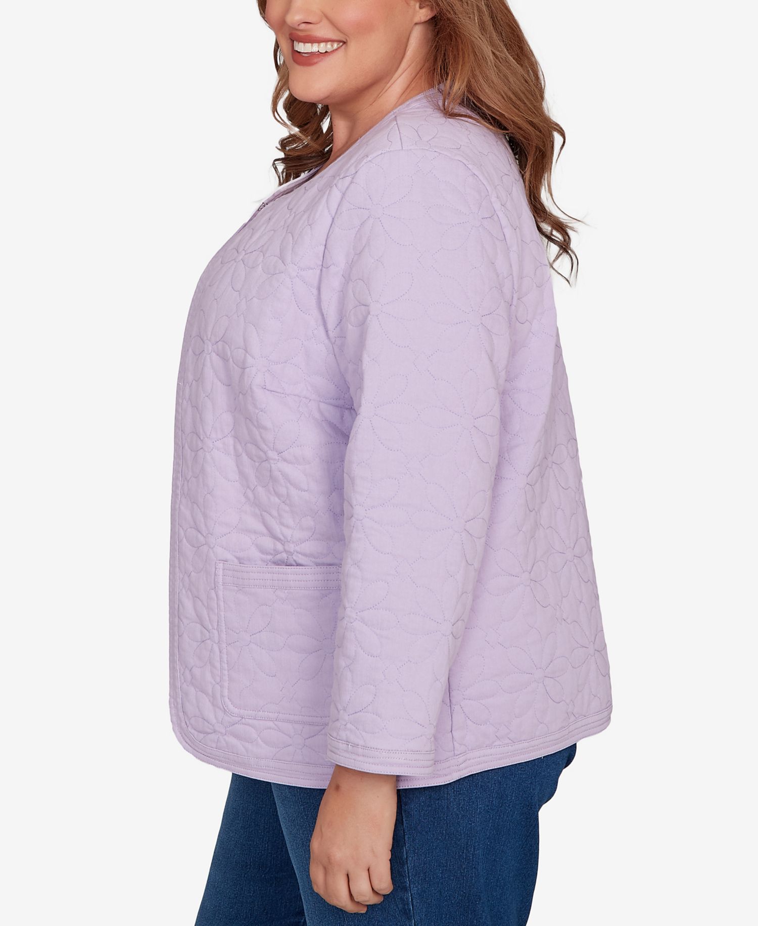 Plus Size Hilton Head Floral Quilted Patchwork Jacket