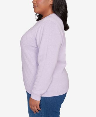 Plus Size Hilton Head Center Embroidery Accent Sweater
